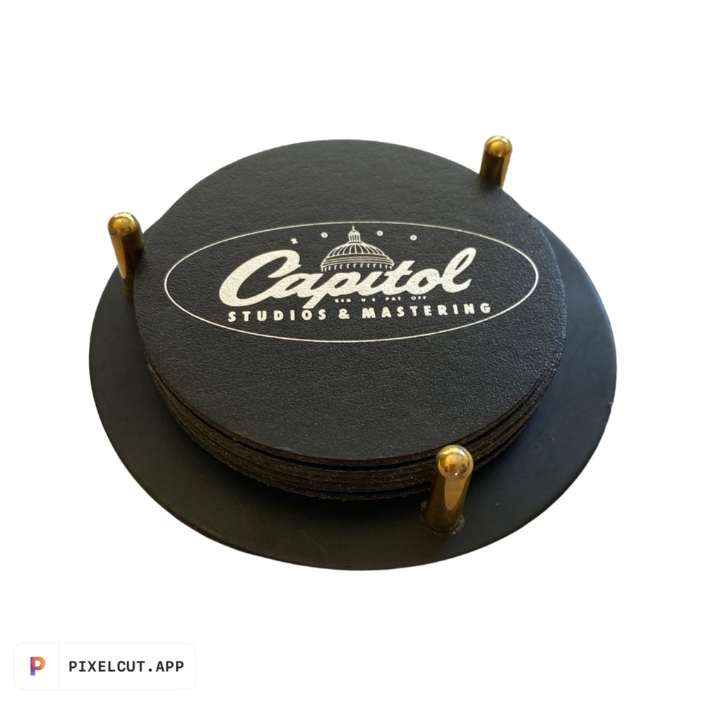 1990s Capitol Records Cocktail Drink Coasters Capitol Studios & Mastering